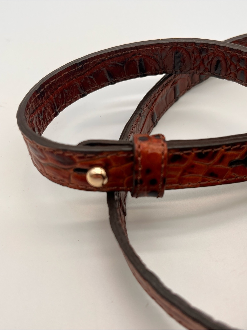 Brahmin Chestnut Croc-Embossed Crossbody Strap Gold Replacement 32" L X 1/2 W